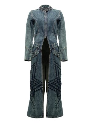 Abrigo largo de denim