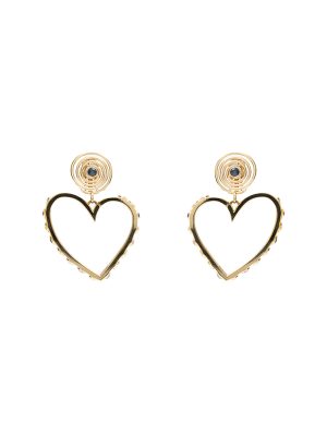 Aretes largos de corazón